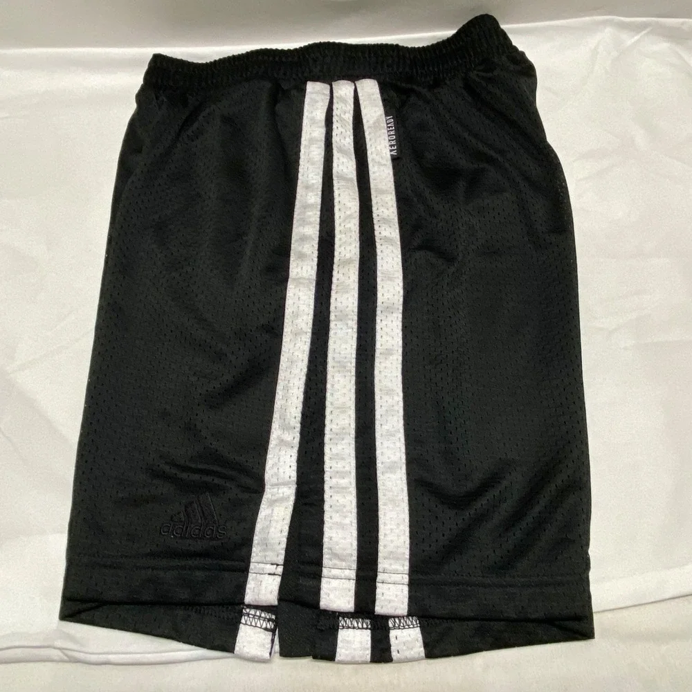 Adidas Aero Ready Shorts Men's M Black‎ Mesh White Classic Stripe 7